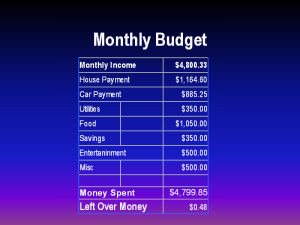 A Monthly Budget